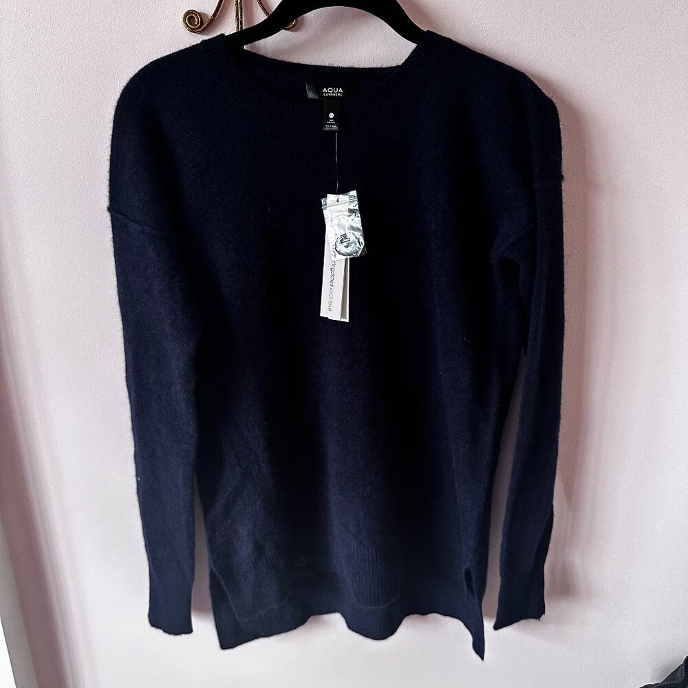 Aqua Cashmere Sweater Size XS - Navy
